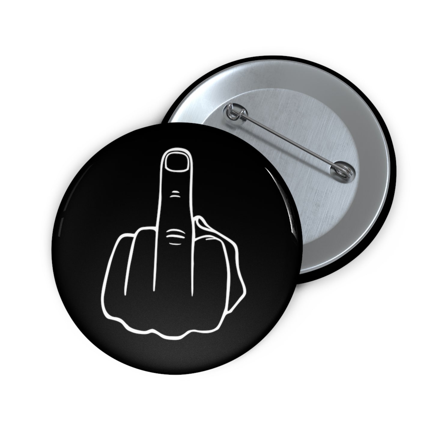 FU Middle Finger Pin Button
