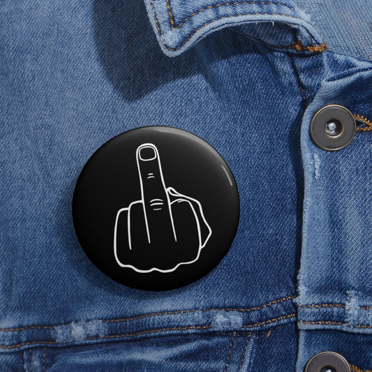 FU Middle Finger Pin Button